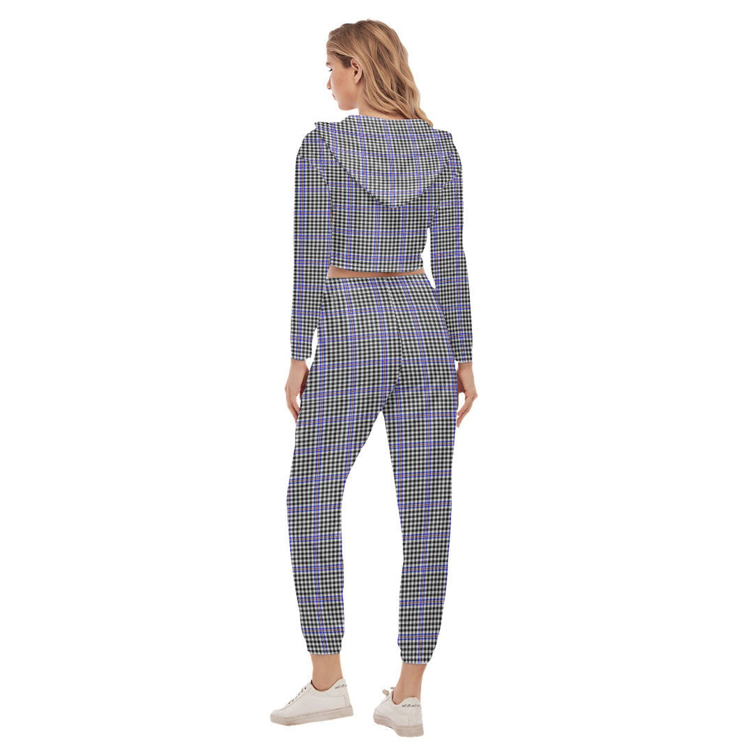 Sir Walter Scott Tartan Plaid Crop Hoodie Sports Sets