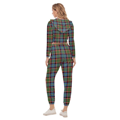 Stirling Bannockburn District Tartan Plaid Crop Hoodie Sports Sets