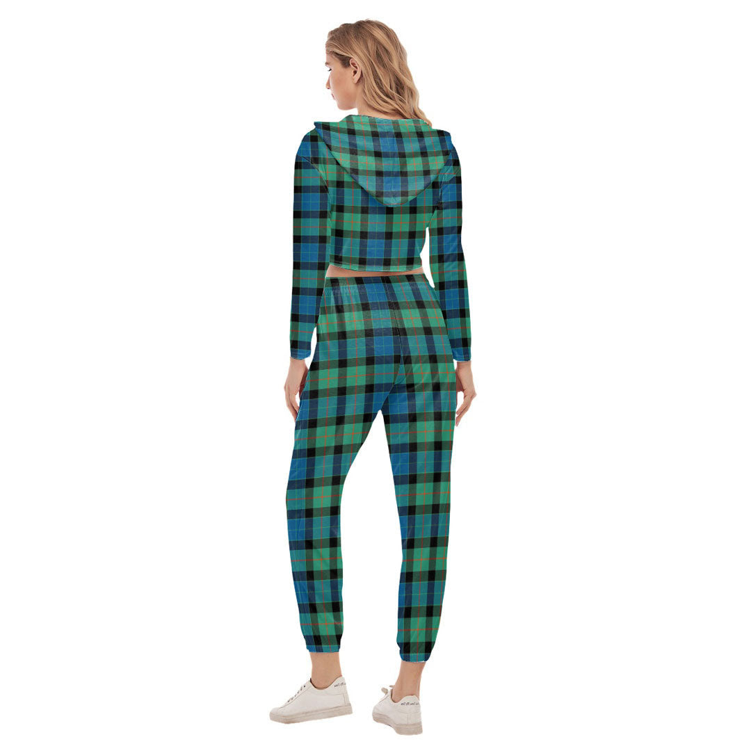 Gunn Ancient Tartan Plaid Crop Hoodie Sports Sets