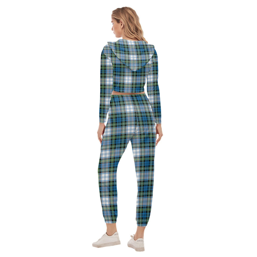 Campbell Dress Ancient Tartan Plaid Crop Hoodie Sports Sets