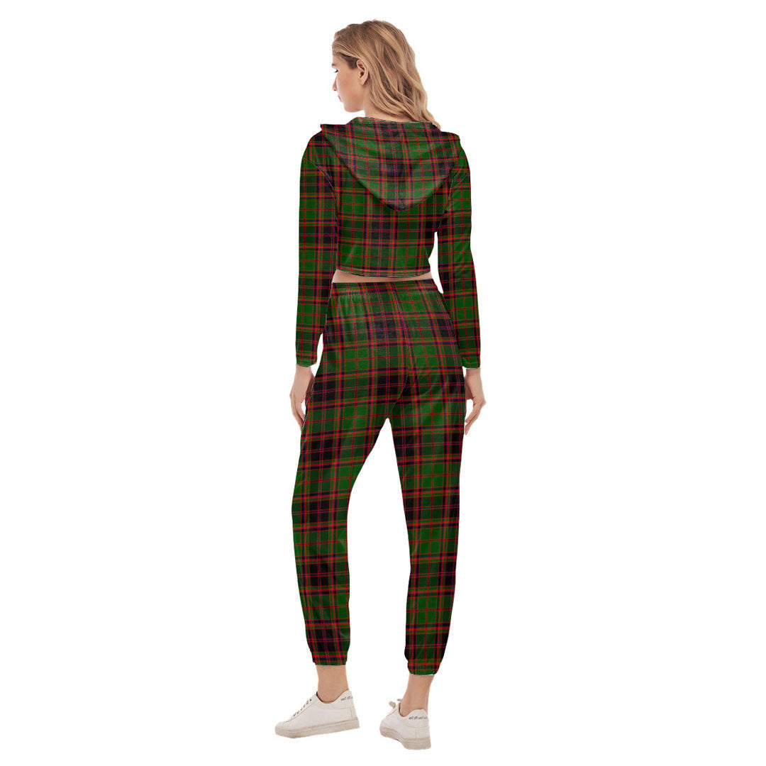 Buchan Modern Tartan Plaid Crop Hoodie Sports Sets