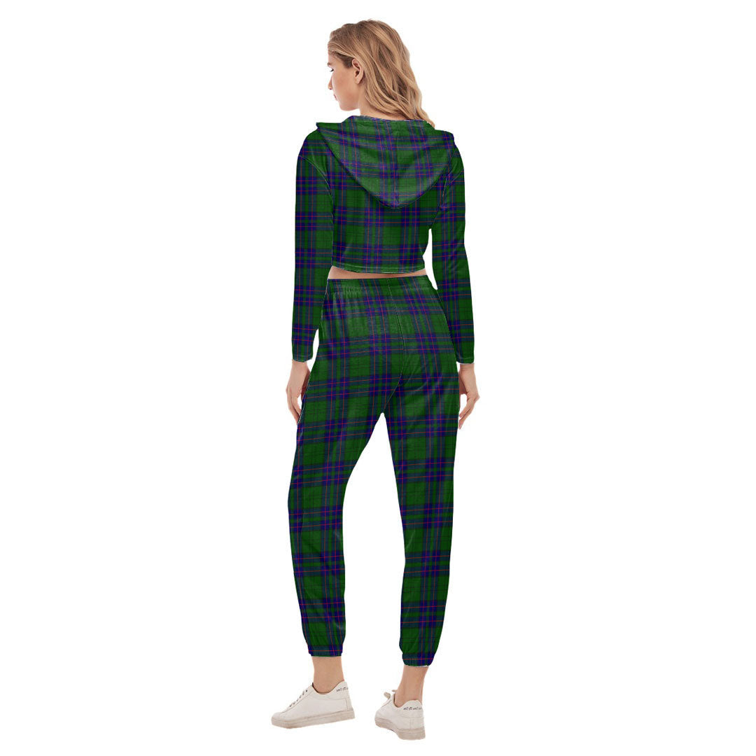 Lockhart Modern Tartan Plaid Crop Hoodie Sports Sets