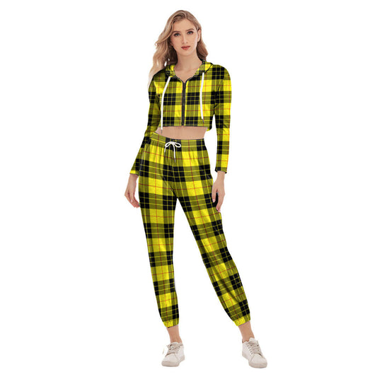 MacLeod of Lewis Modern Tartan Plaid Crop Hoodie Sports Sets