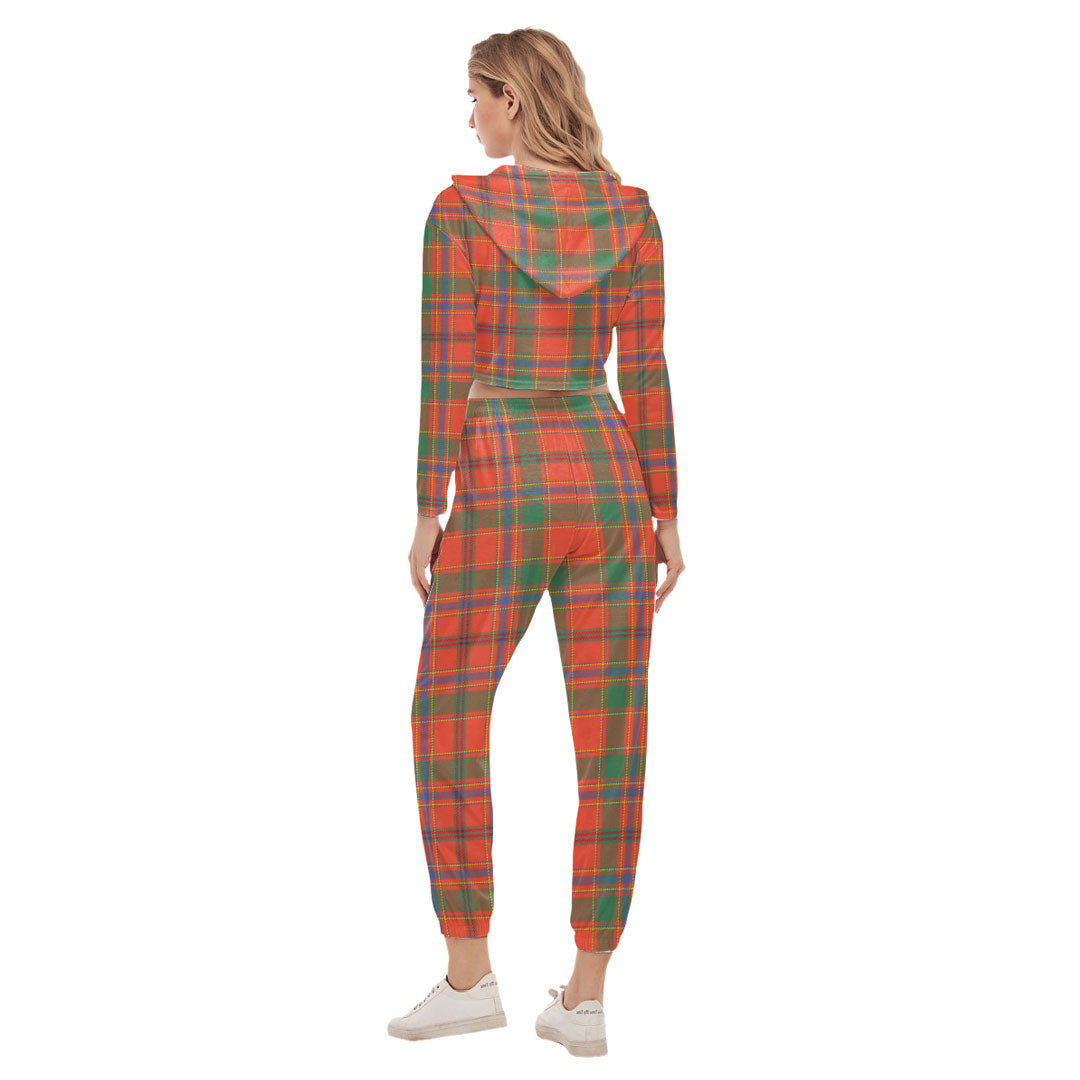 Munro Ancient Tartan Plaid Crop Hoodie Sports Sets