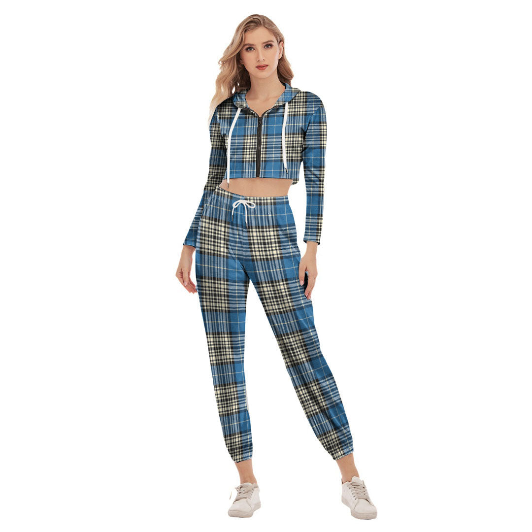 Napier Ancient Tartan Plaid Crop Hoodie Sports Sets