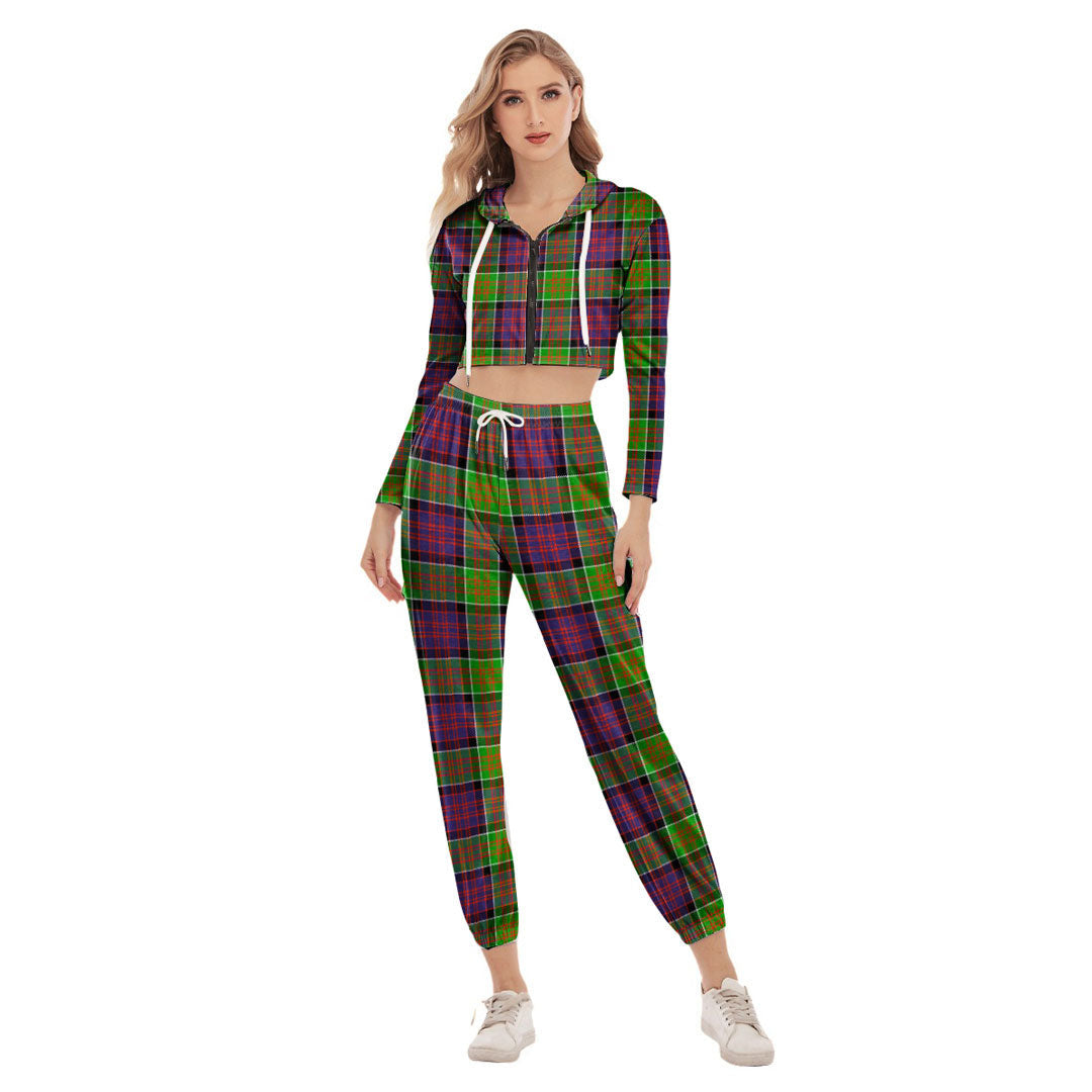 MacDonald of Clanranald Tartan Plaid Crop Hoodie Sports Sets