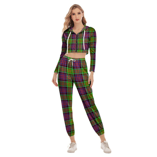 MacDonald of Clanranald Tartan Plaid Crop Hoodie Sports Sets