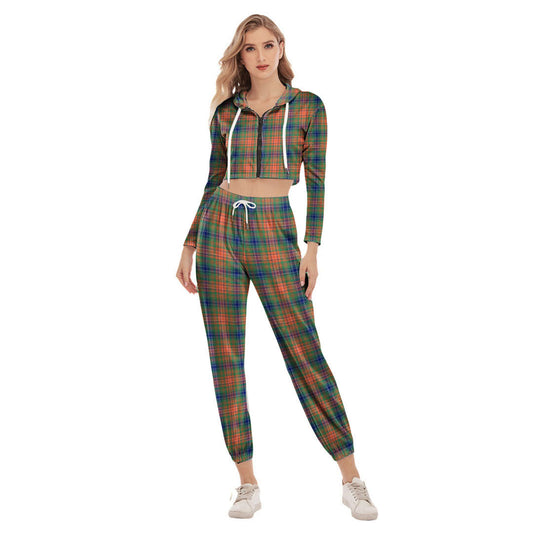 Wilson Ancient Tartan Plaid Crop Hoodie Sports Sets