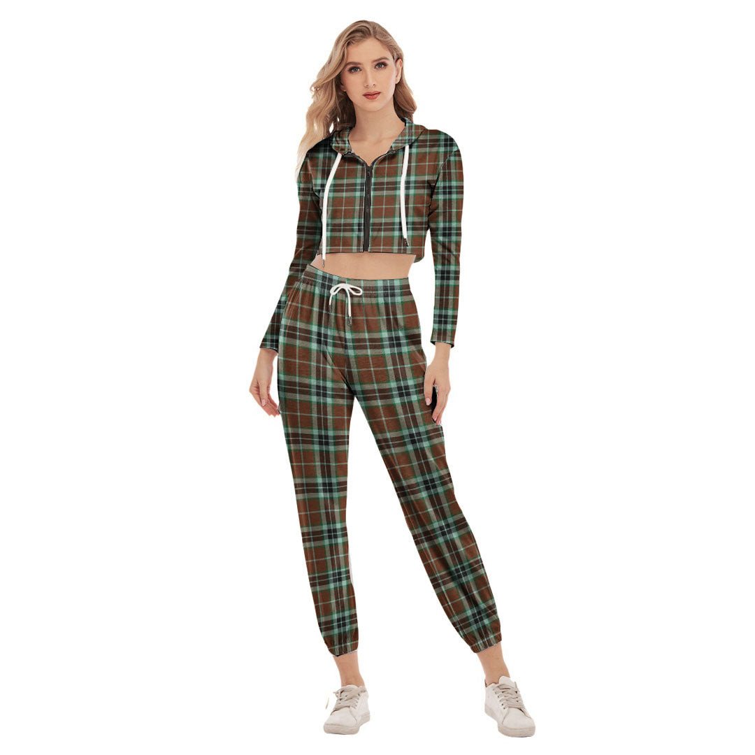 Thomson Hunting Modern Tartan Plaid Crop Hoodie Sports Sets