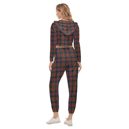 MacDuff Hunting Modern Tartan Plaid Crop Hoodie Sports Sets