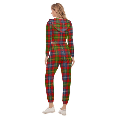 Forrester Tartan Plaid Crop Hoodie Sports Sets