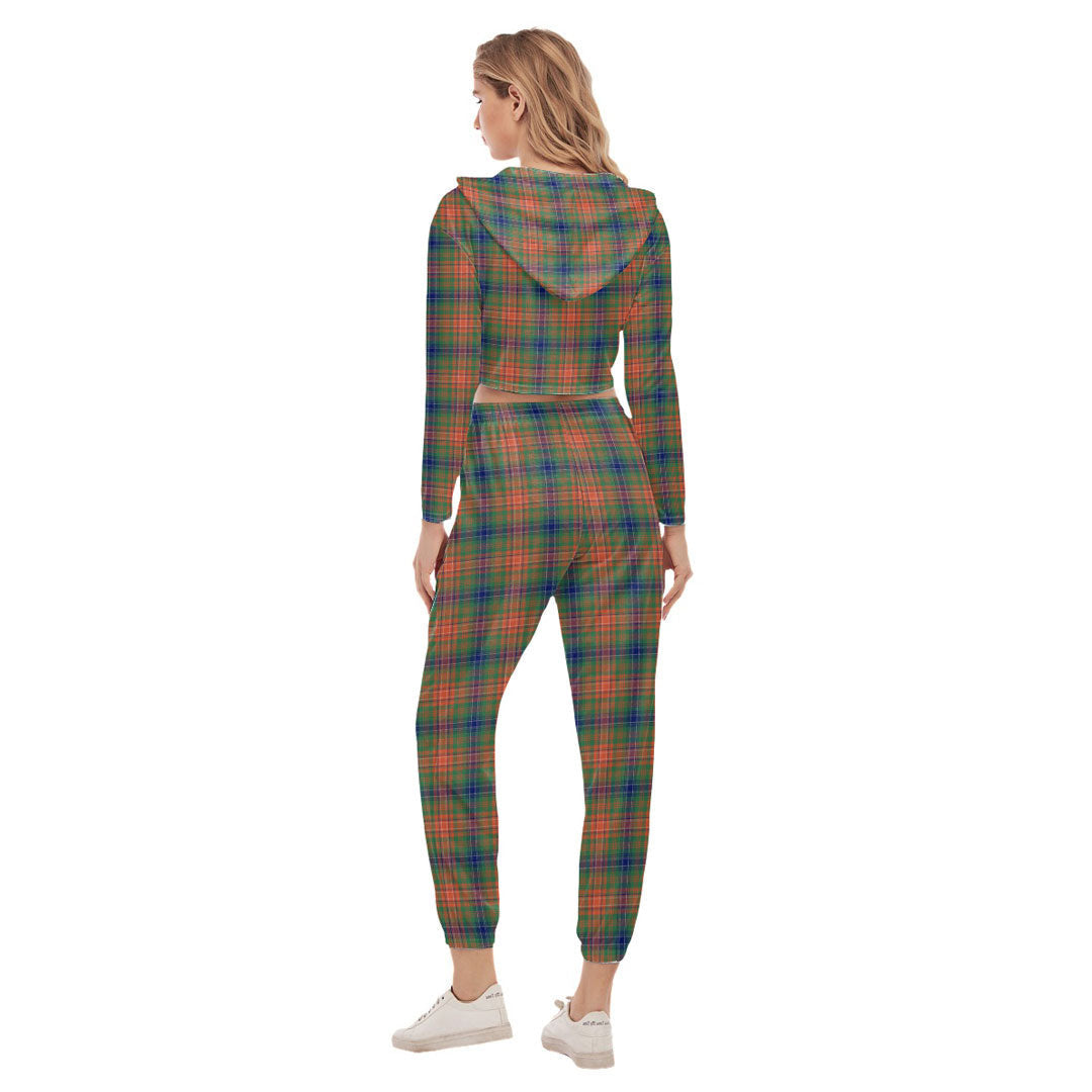 Wilson Ancient Tartan Plaid Crop Hoodie Sports Sets