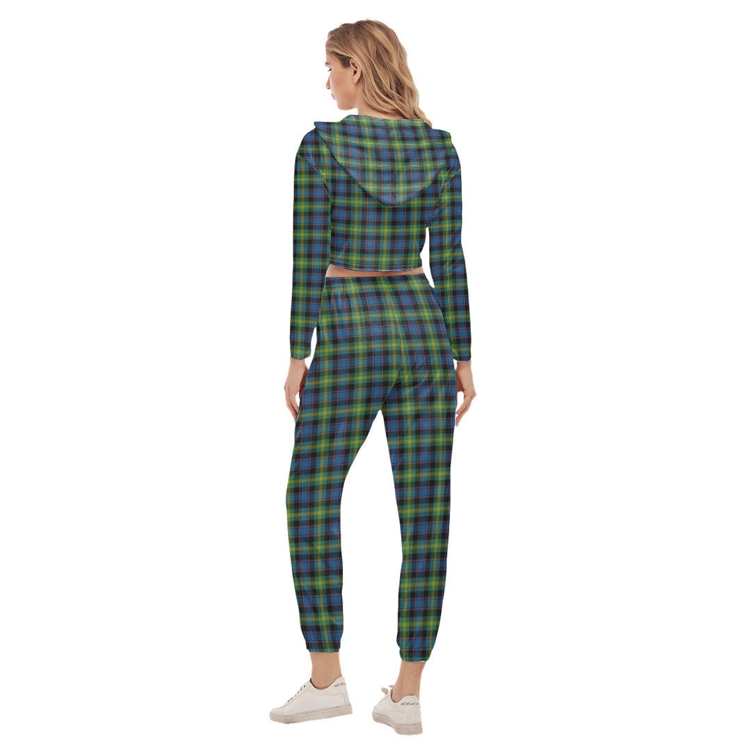 Watson Ancient Tartan Plaid Crop Hoodie Sports Sets