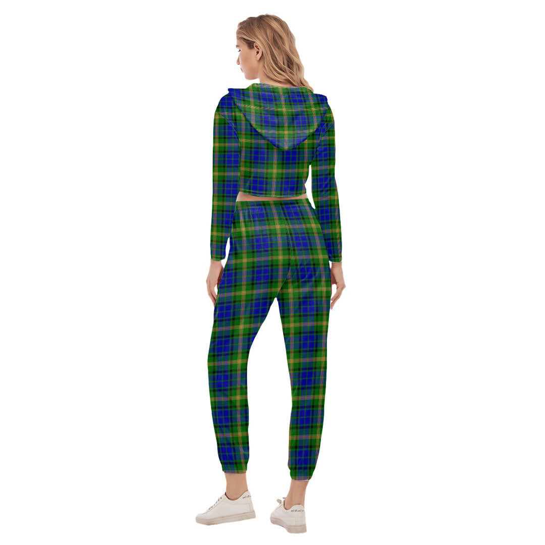 Maitland Tartan Plaid Crop Hoodie Sports Sets