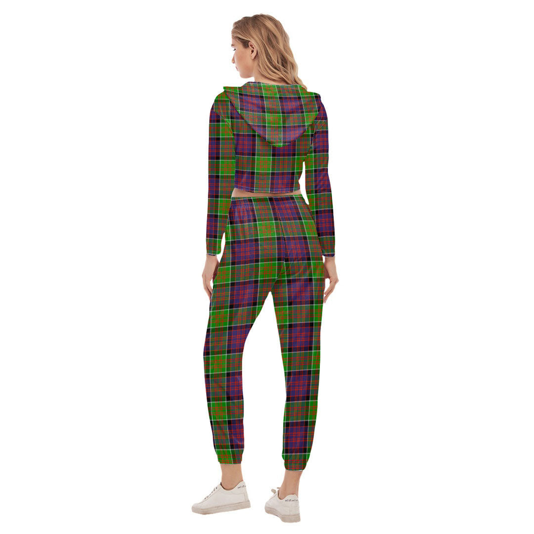 MacDonald of Clanranald Tartan Plaid Crop Hoodie Sports Sets