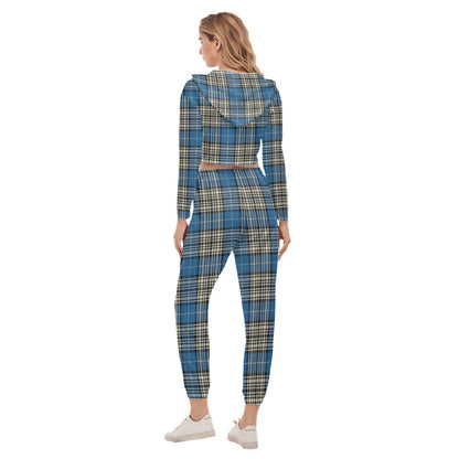 Napier Ancient Tartan Plaid Crop Hoodie Sports Sets