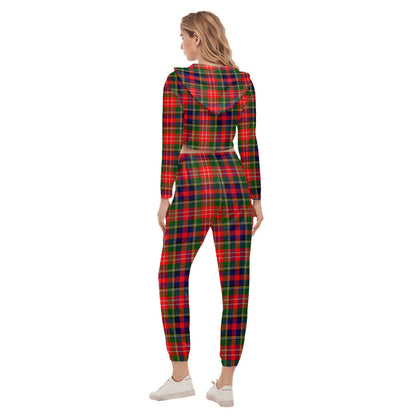 Christie Tartan Plaid Crop Hoodie Sports Sets