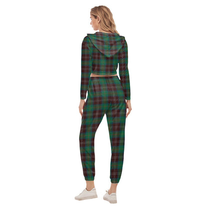 Chisholm Hunting Ancient Tartan Plaid Crop Hoodie Sports Sets