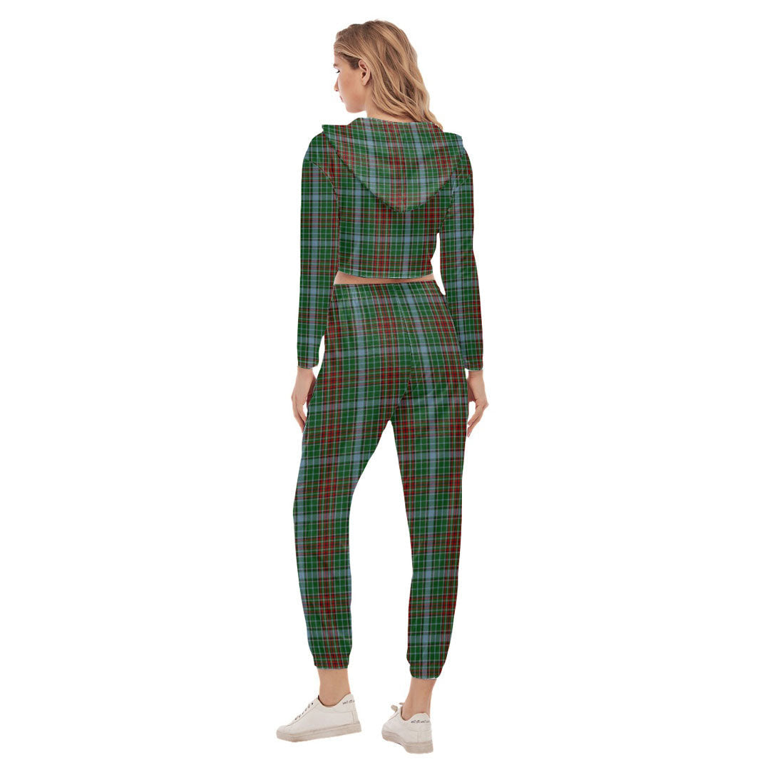 Gayre Tartan Plaid Crop Hoodie Sports Sets