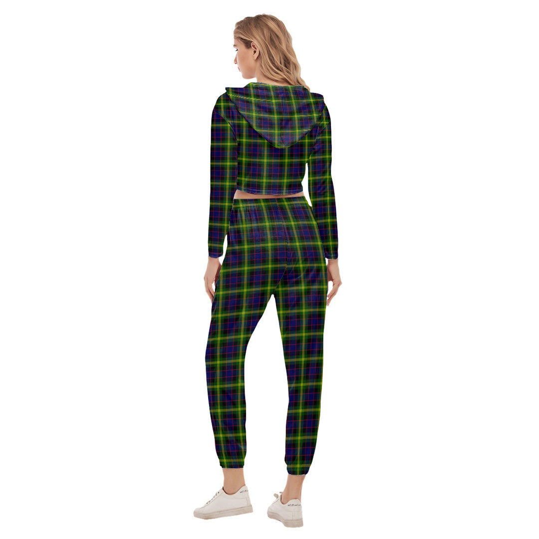 Watson Modern Tartan Plaid Crop Hoodie Sports Sets