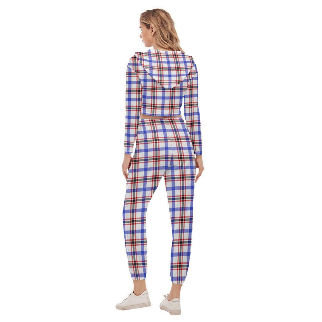 Boswell Modern Tartan Plaid Crop Hoodie Sports Sets