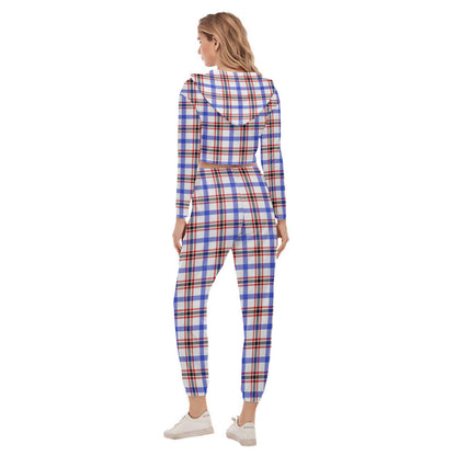 Boswell Modern Tartan Plaid Crop Hoodie Sports Sets