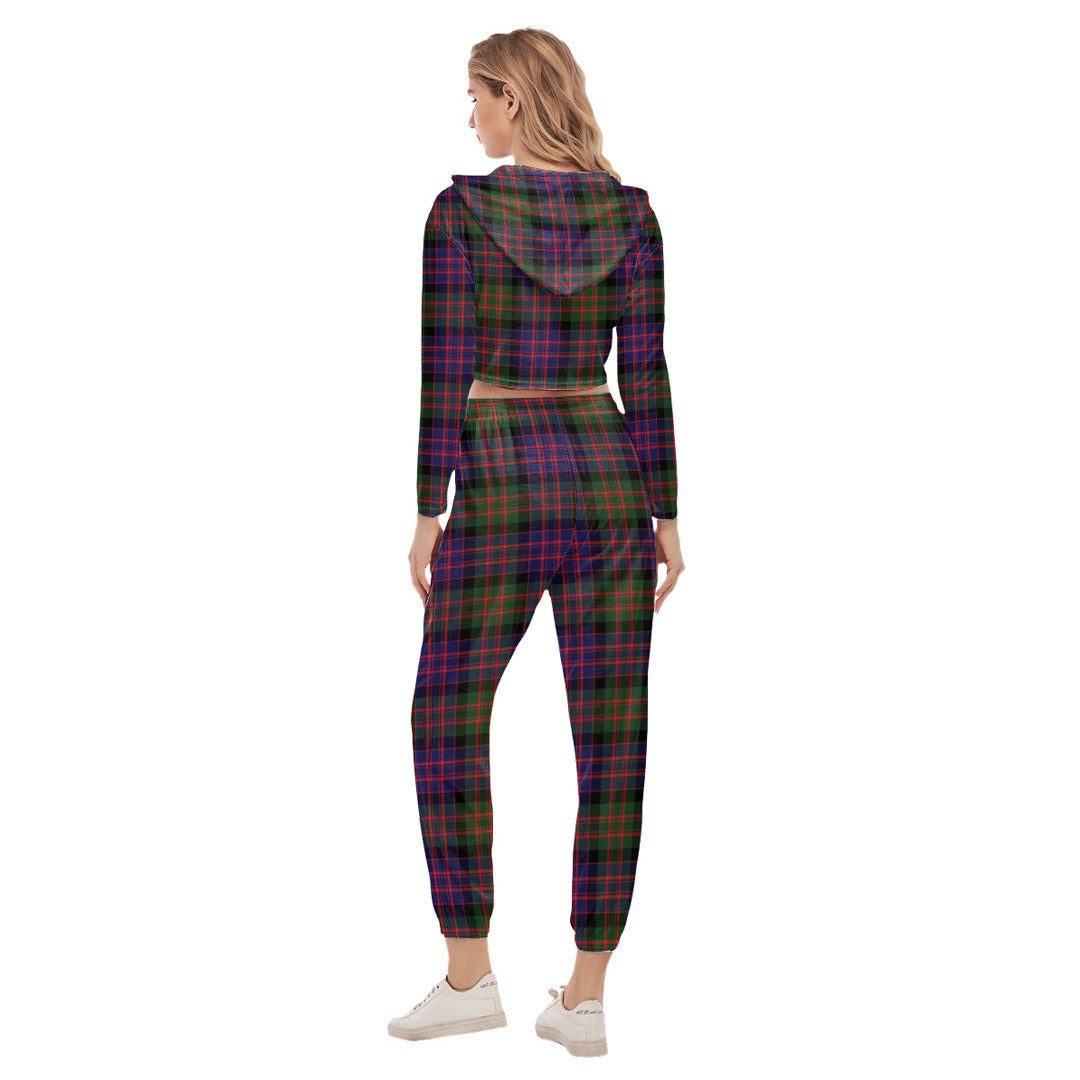 MacDonald Modern Tartan Plaid Crop Hoodie Sports Sets