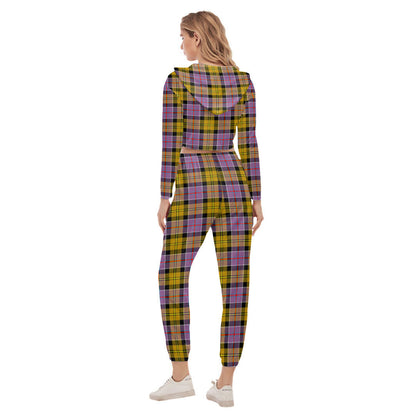 Culloden Ancient Tartan Plaid Crop Hoodie Sports Sets