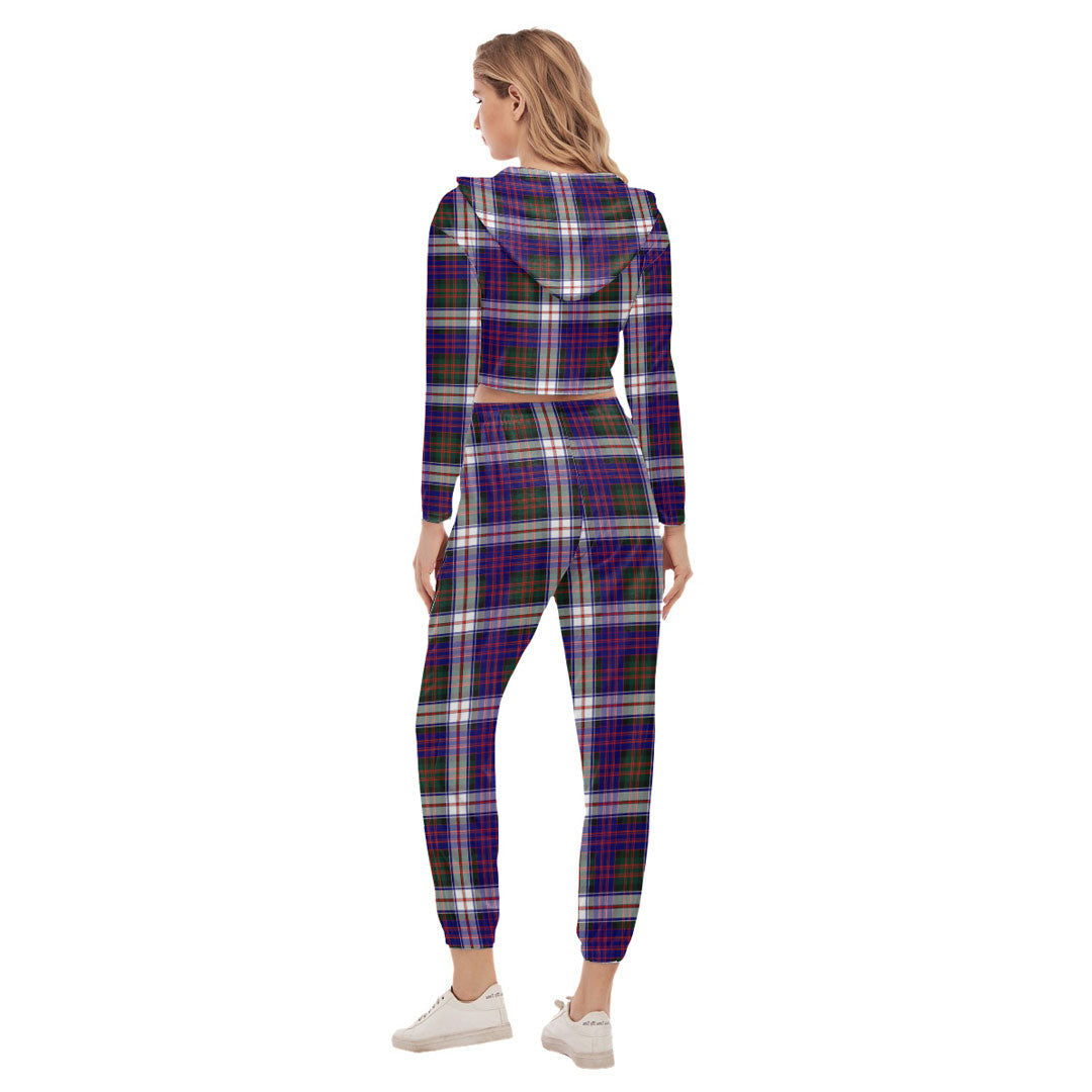 MacDonald Dress Modern Tartan Plaid Crop Hoodie Sports Sets