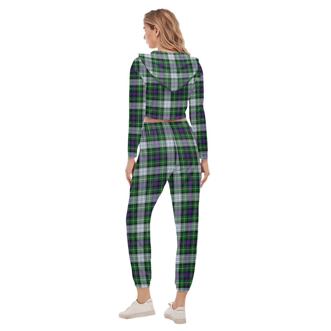 MacKenzie Dress Modern Tartan Plaid Crop Hoodie Sports Sets