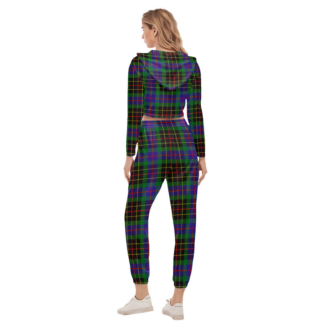 Brodie Hunting Modern Tartan Plaid Crop Hoodie Sports Sets