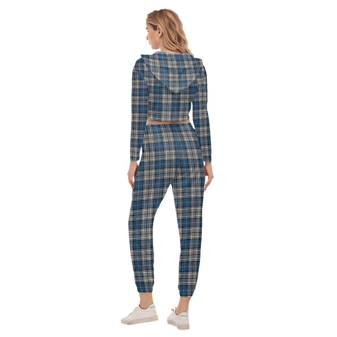 Napier Modern Tartan Plaid Crop Hoodie Sports Sets