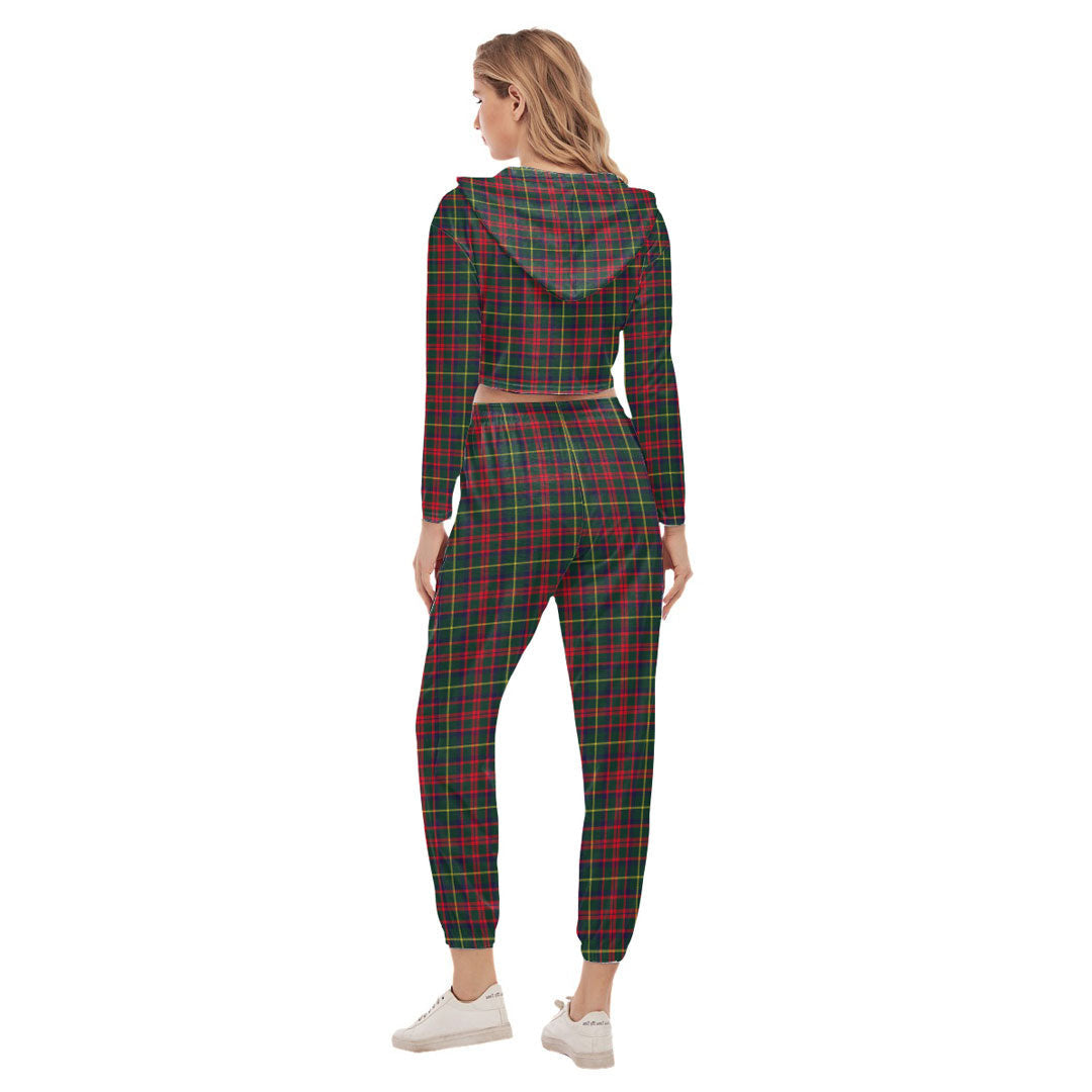 MacKintosh Hunting Modern Tartan Plaid Crop Hoodie Sports Sets