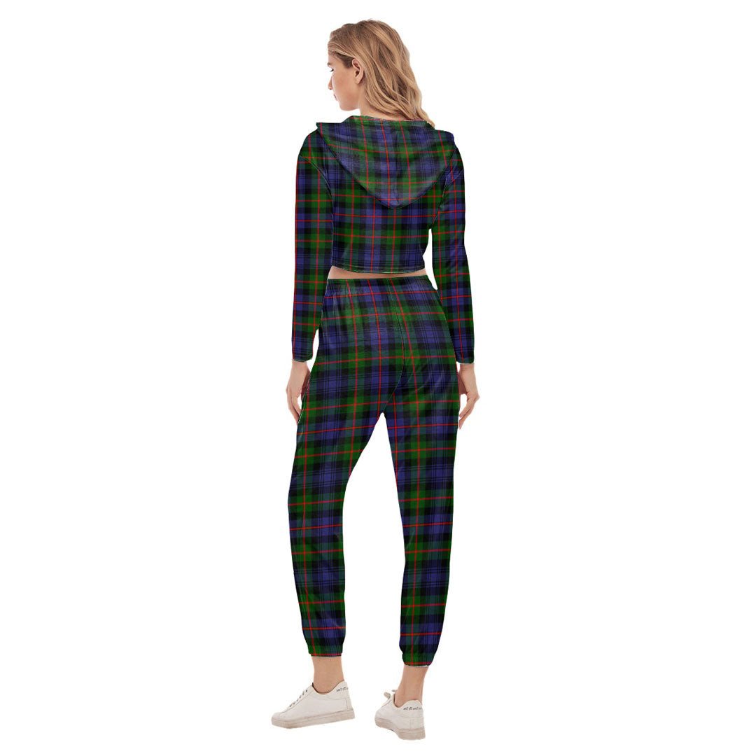 Murray of Atholl Modern Tartan Plaid Crop Hoodie Sports Sets