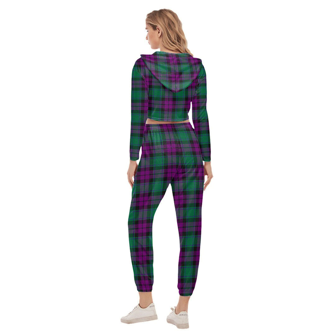 MacArthur Milton Tartan Plaid Crop Hoodie Sports Sets