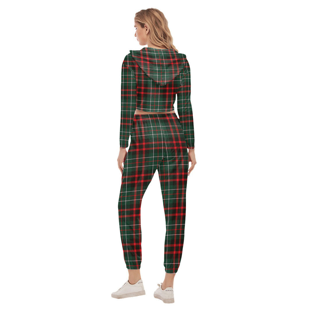 MacDiarmid Modern Tartan Plaid Crop Hoodie Sports Sets