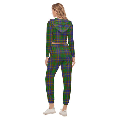 Strange of Balkaskie Tartan Plaid Crop Hoodie Sports Sets