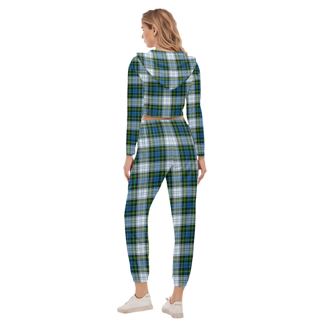 Campbell Dress Tartan Crest Crop Hoodie Sports Sets