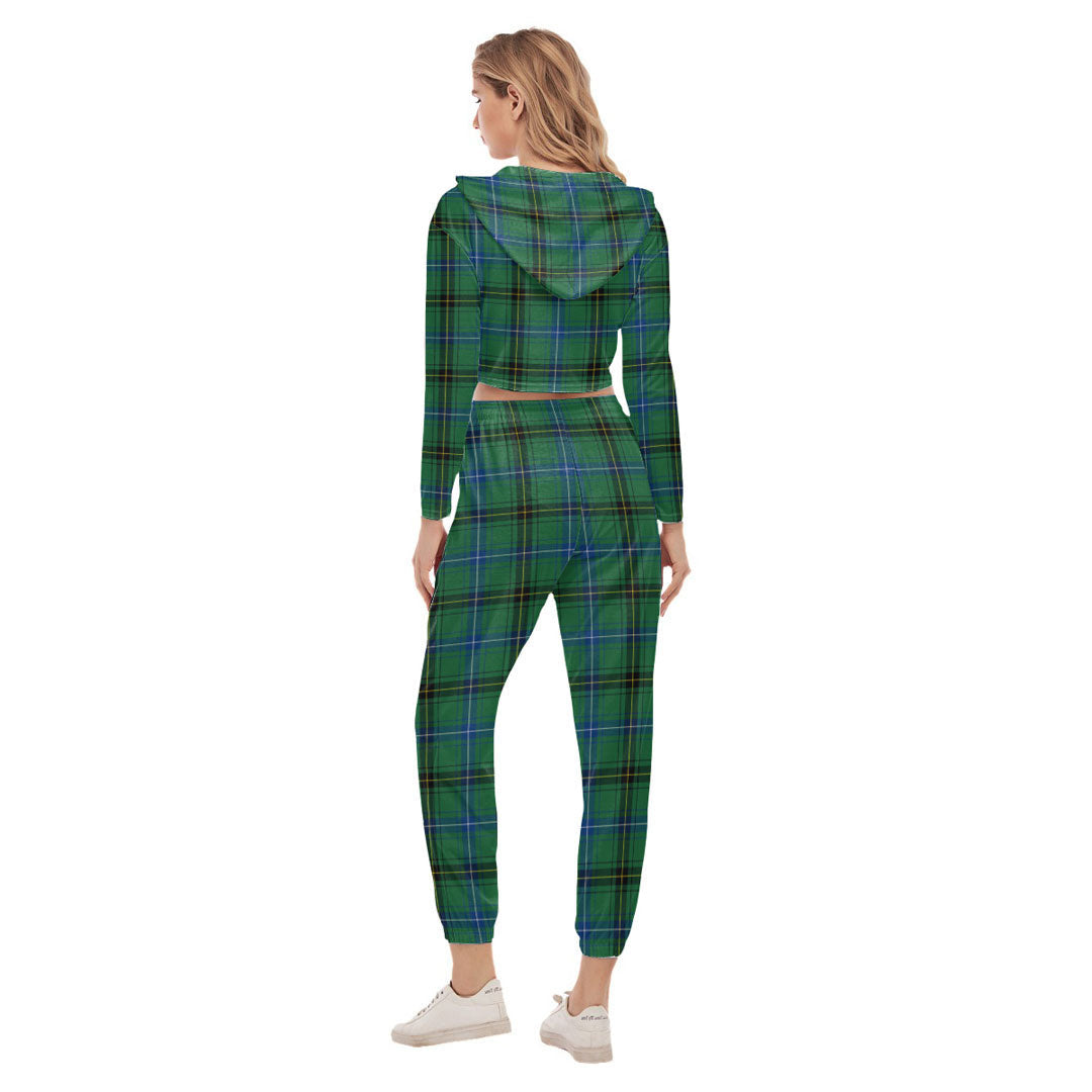 Henderson Ancient Tartan Crest Crop Hoodie Sports Sets