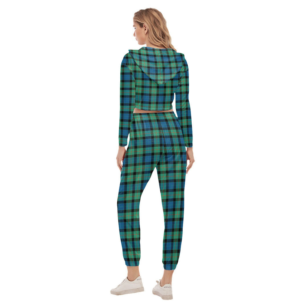 Gunn Ancient Tartan Crest Crop Hoodie Sports Sets