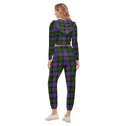 Blair Modern Tartan Crest Crop Hoodie Sports Sets