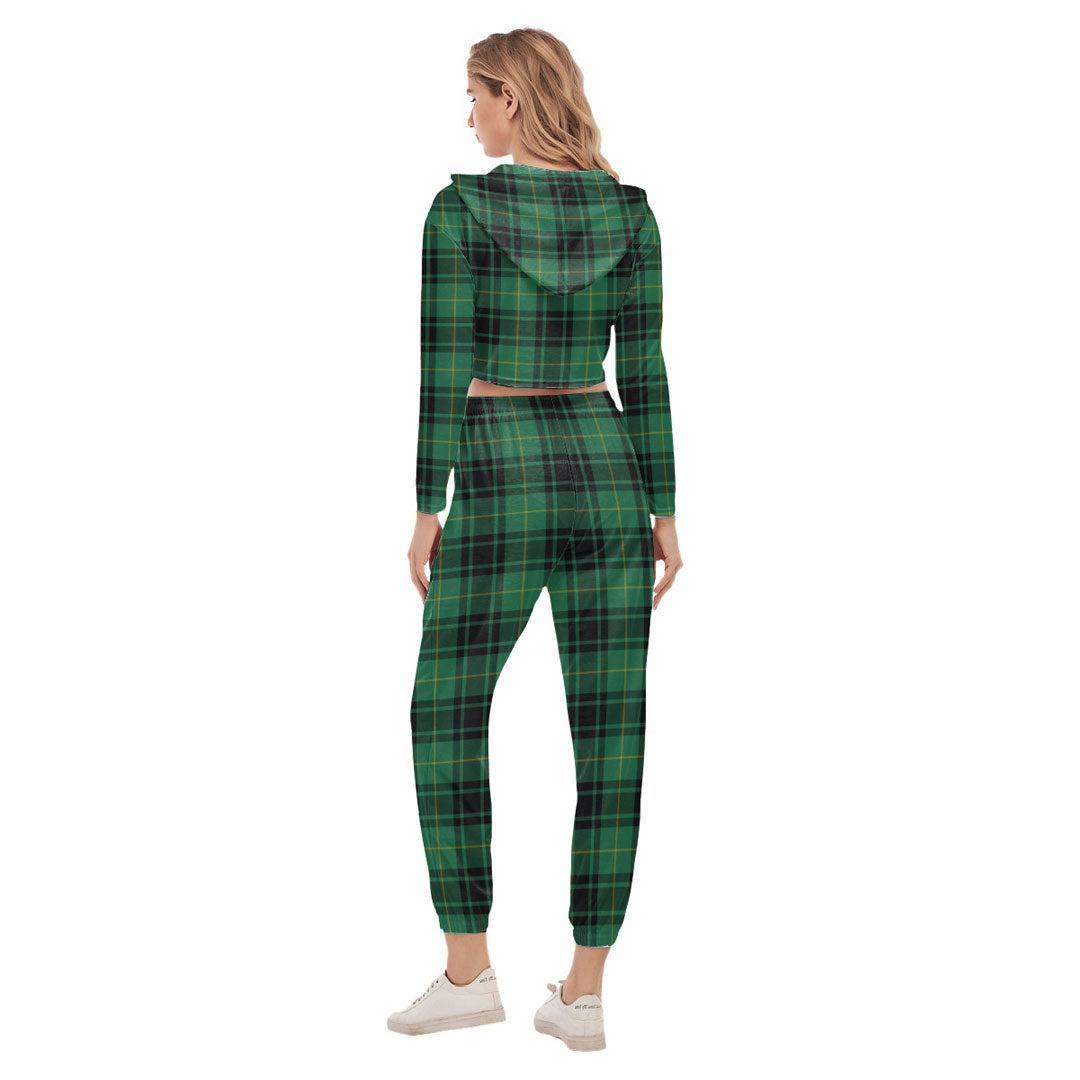 MacArthur Ancient Tartan Crest Crop Hoodie Sports Sets