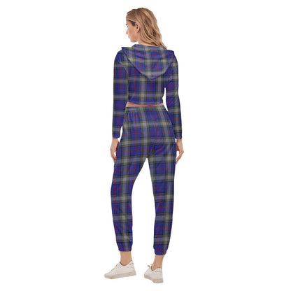 Kinnaird Tartan Crest Crop Hoodie Sports Sets