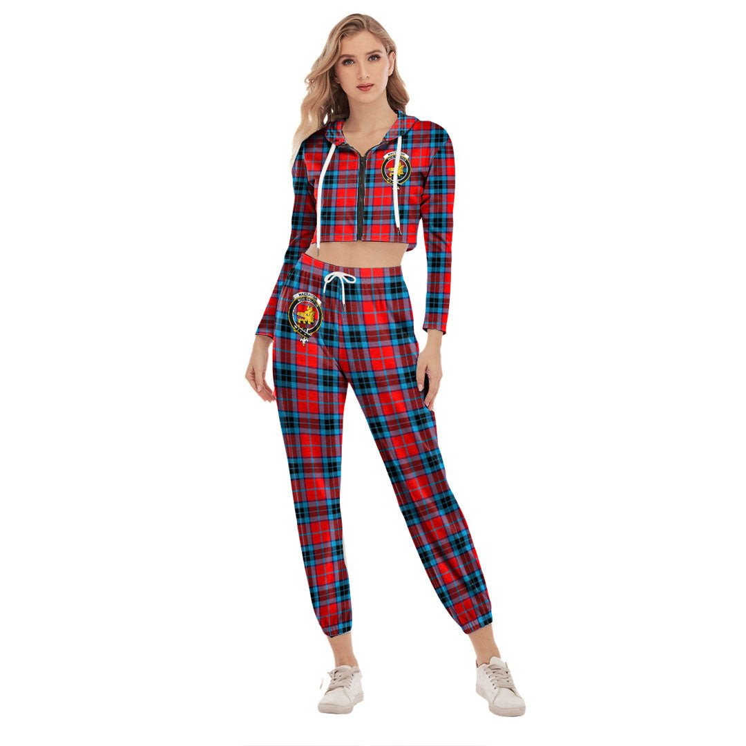 MacTavish Modern Tartan Crest Crop Hoodie Sports Sets