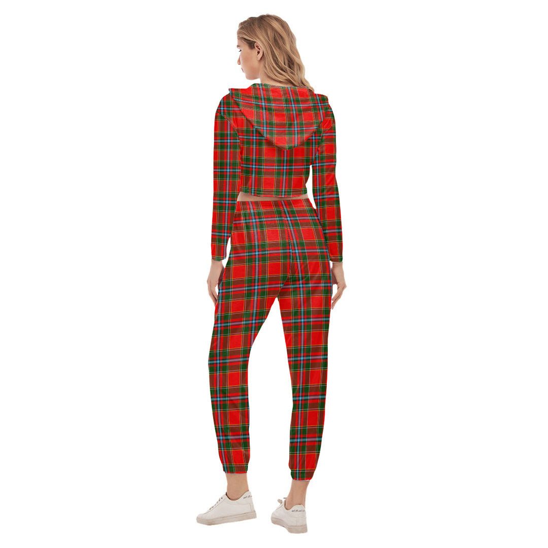 Drummond of Perth Tartan Crest Crop Hoodie Sports Sets