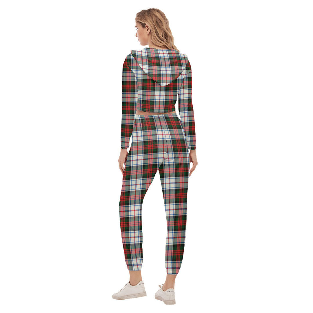 MacDuff Dress Modern Tartan Crest Crop Hoodie Sports Sets