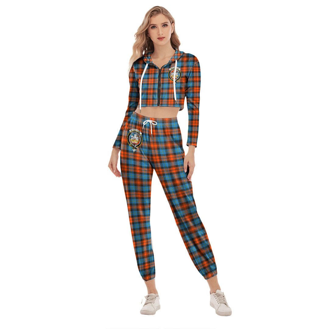 MacLachlan Ancient Tartan Crest Crop Hoodie Sports Sets