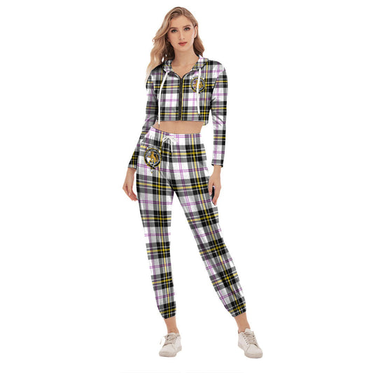 MacPherson Dress Modern Tartan Crest Crop Hoodie Sports Sets