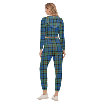 MacLeod of Harris Ancient Tartan Crest Crop Hoodie Sports Sets