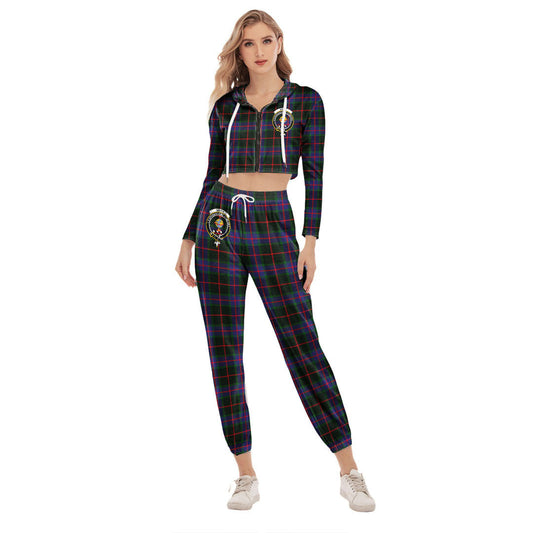 Nairn Tartan Crest Crop Hoodie Sports Sets